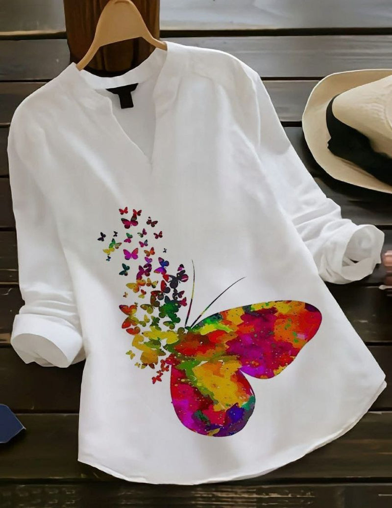 Butterfly Art Printed Rayon Top