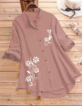 Rose Vine Printed Top - Peach