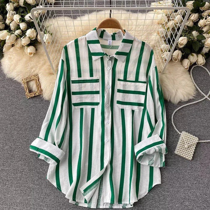 Women Collared Striped Western Shirt