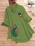 Mayura Print Tunic Top - Green