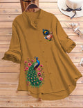 Mayura Print Tunic Top - Yellow