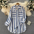 Women Striped Shirt With Pocket