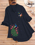 Mayura Print Tunic Top - Blue
