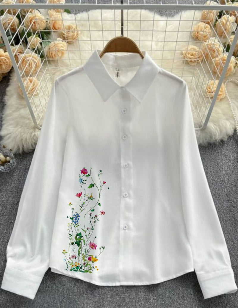 Classic White Rayon Shirt - Wildflower