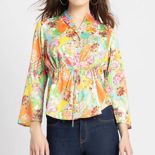 Multi color Cinched Waist Top