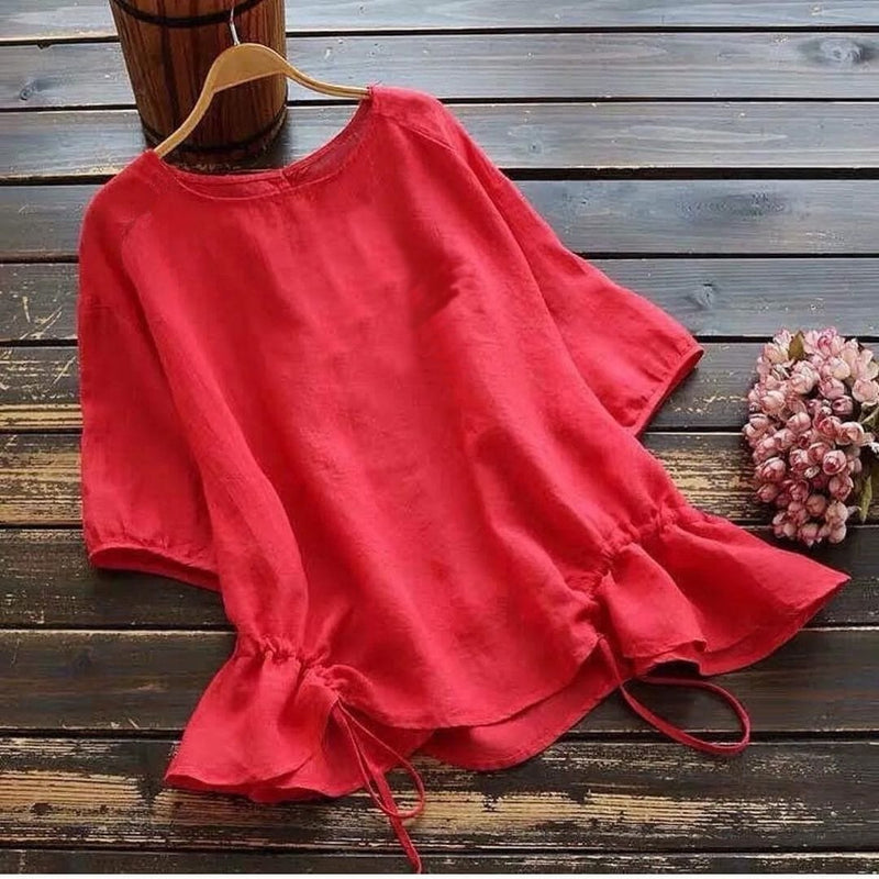 Raspberry Cotton Western Top