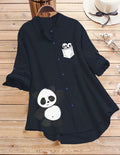 Playful Panda Design Top - Blue