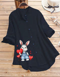 Cute Rabbit Design Top - Blue